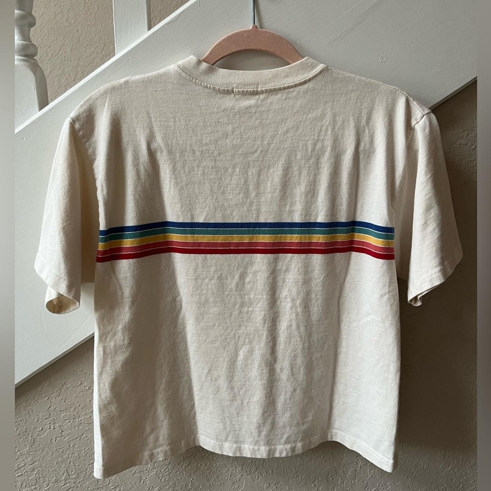 Cropped Rainbow Striped Tee - Picture 2 of 4